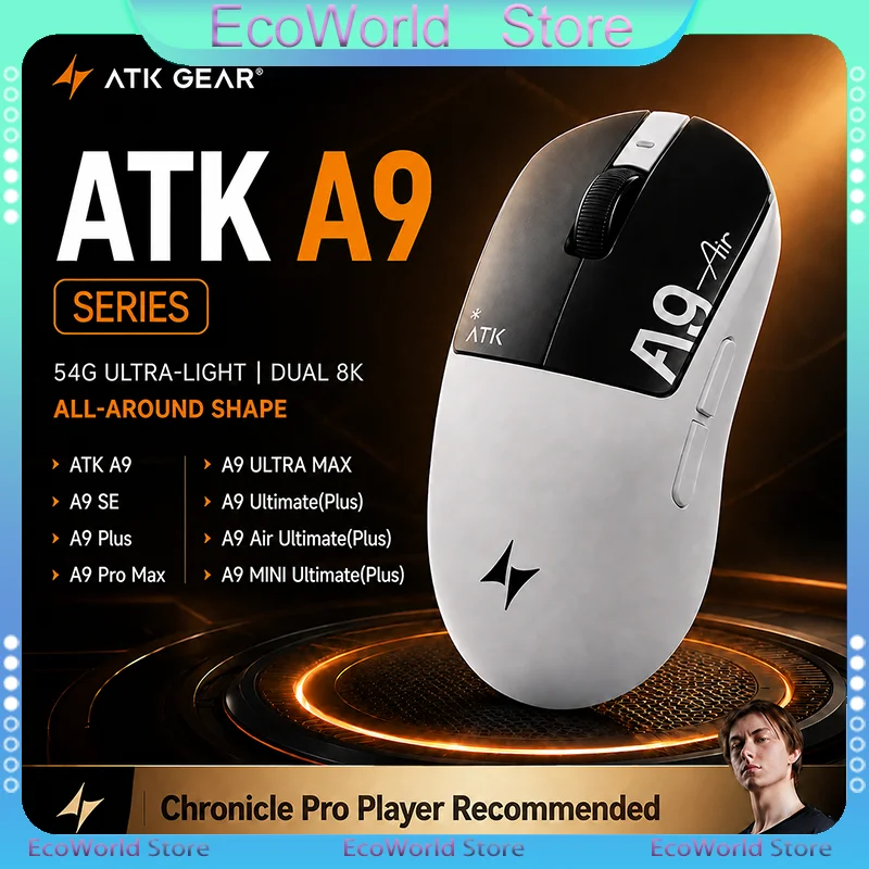 ATK A9 Air 2.4G ワイヤレスゲーミングマウス 軽量 8K
