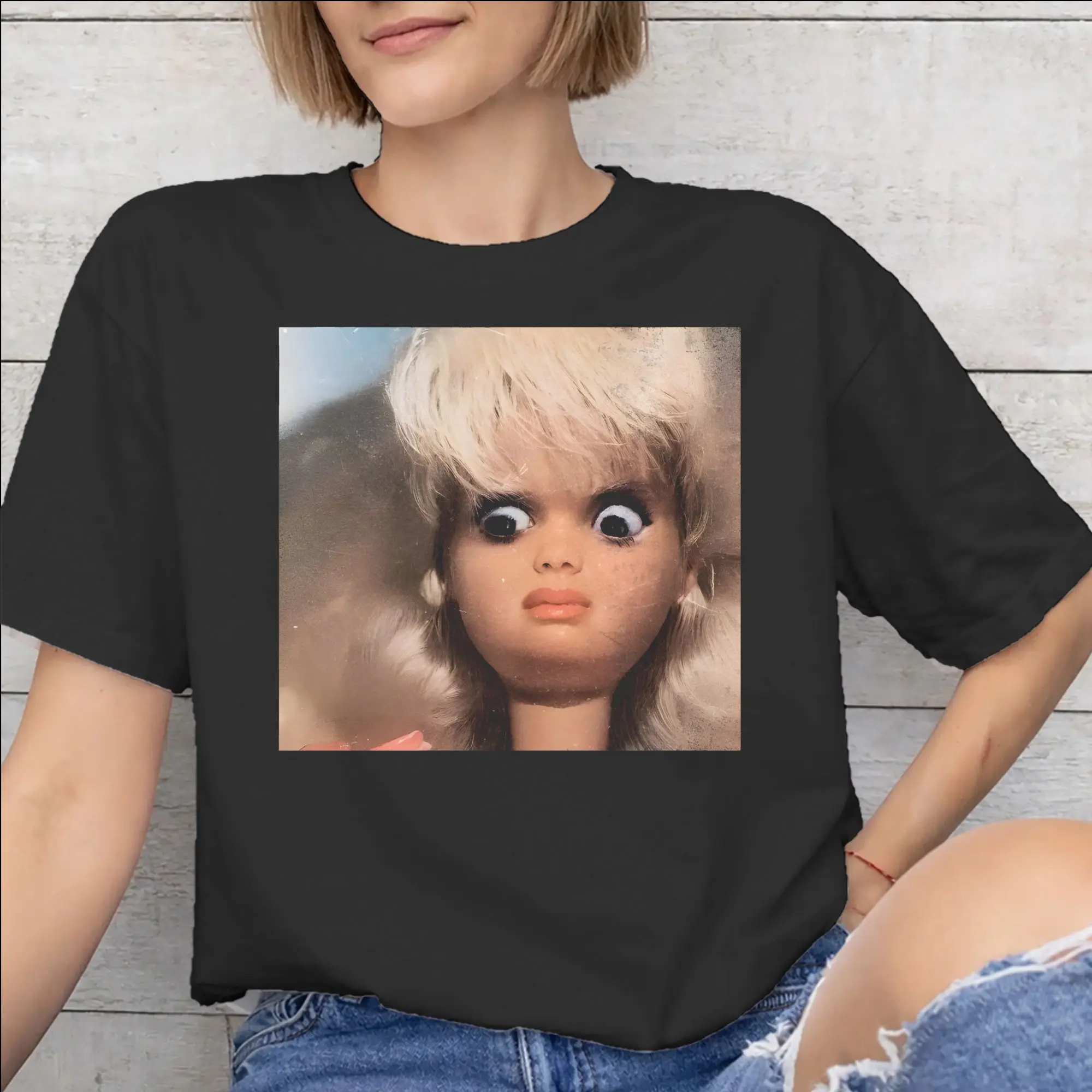 Disgusted Face Meme Doll Babe Tee Shirt for Men Women Gift T Shirts  Cotton Clothes