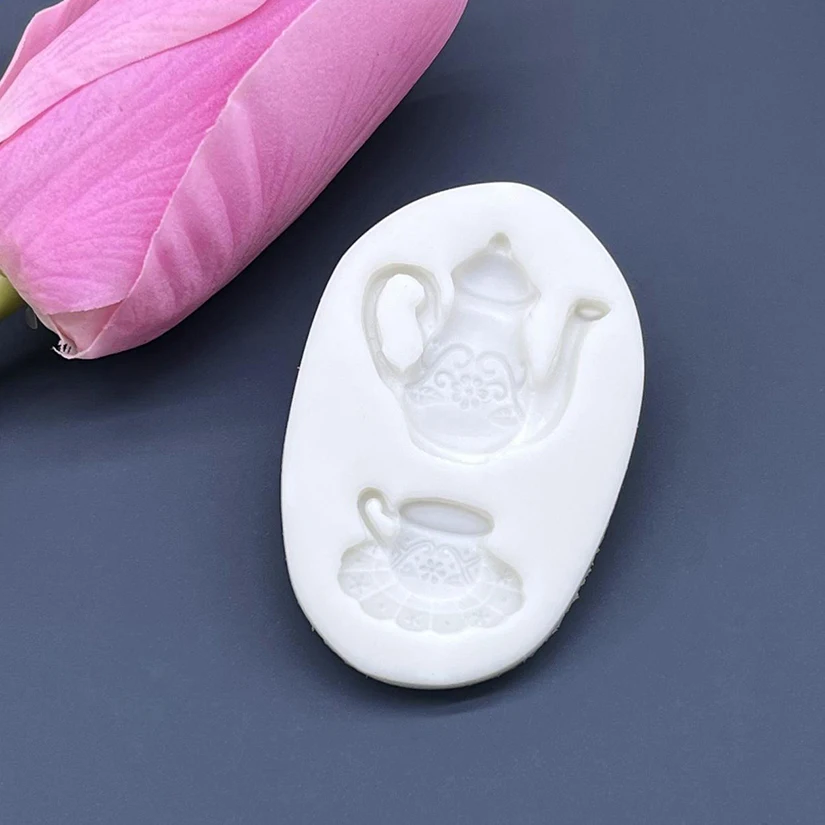 Tea Party Silicone Sugarcraft Mold Resin Tools Cupcake Baking Mould Fondant Cake Decorating Tools