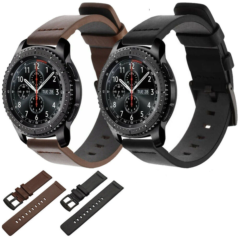 18MM 20MM 22MM 24mm Leather Strap For Garmin Vivoactive 4S For Suunto 7 9 For Samsung Galaxy Watch 4 5 Replacement Band Bracelet