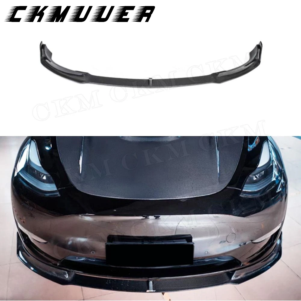 

CKMUUER Материал из углеродного волокна, передний бампер автомобиля, защита для губ для Tesla Model Y, автомобильные украшения, комплекты для укладки кузова