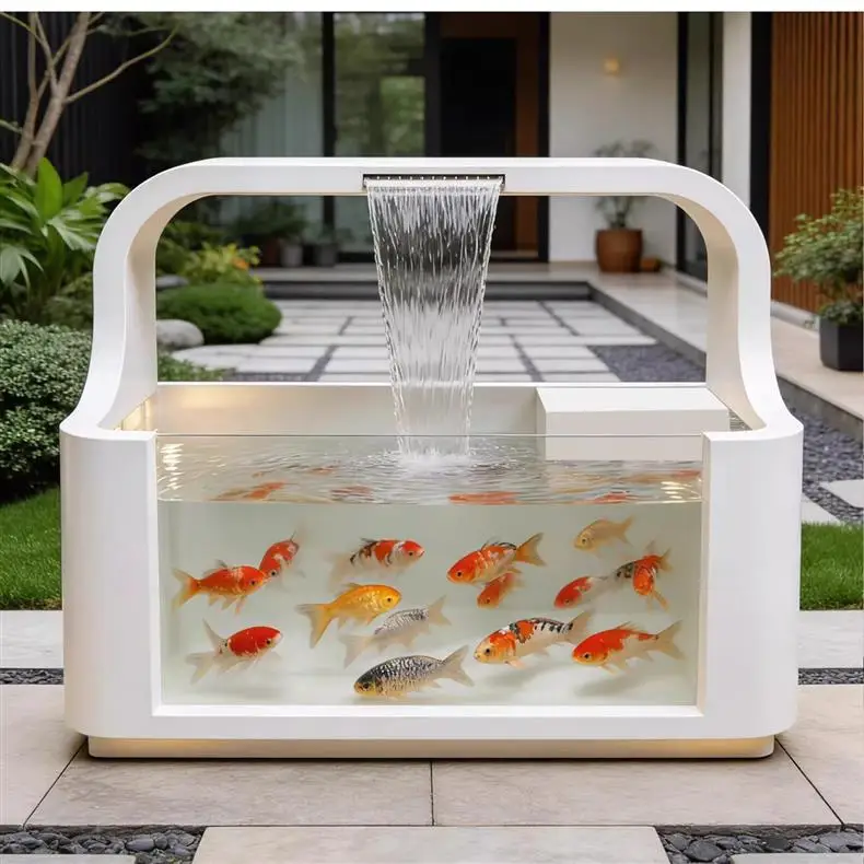 

HYS stainless steel courtyard water feature outdoor garden fountain ornament fish pond