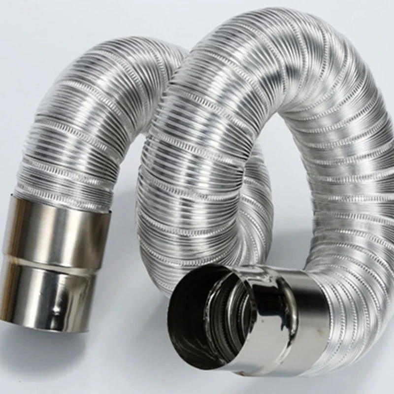 Gas Water Heater Smoke Pipe 50/60/70/80/90/100mm Aluminum Alloy Smoke Exhaust Aluminum Foil Pipe Telescopic Hose