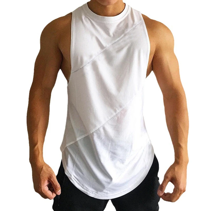 NEW Bodybuilding Sporty Tank Tops Men Gym Fitness Workout Sleeveless Shirt Male Stringer Singlets Summer Casual Loose Undershirt