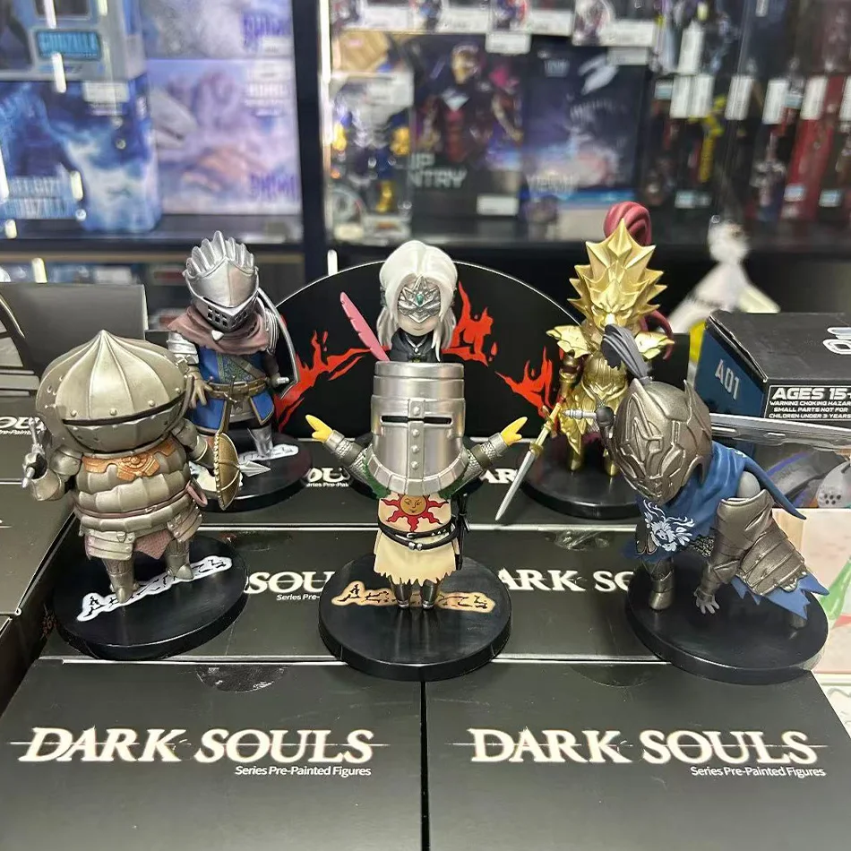 

Набор из 4 фигурок Dark Souls в стиле чиби: Огненный страж, Арториас Солейр, Рыцарь-луковица. Коллекционные модели для фанатов.
