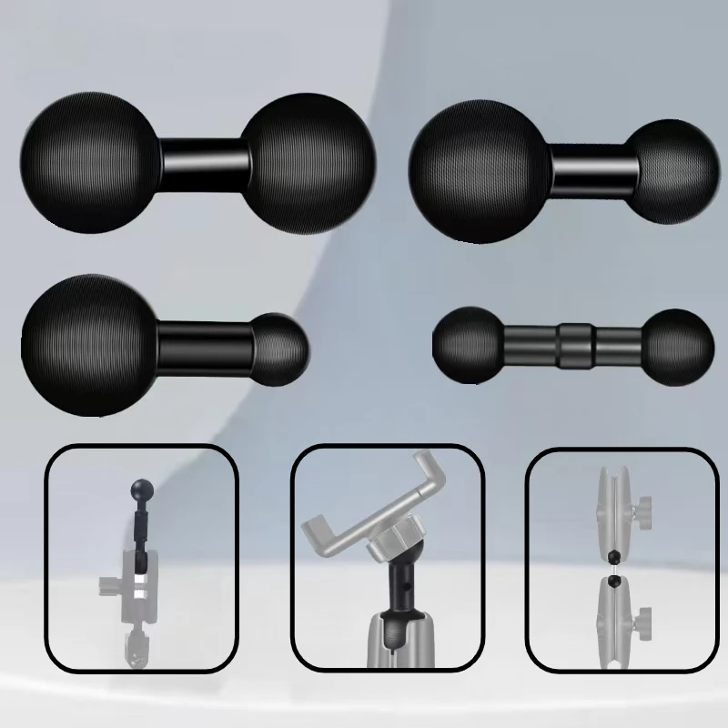 Adaptador de cabeça esférica dupla para 15mm 17mm 20mm 25mm, alongar transferência de suporte de bola dupla para câmera de ação, telefone de motocicleta, montagem gopro