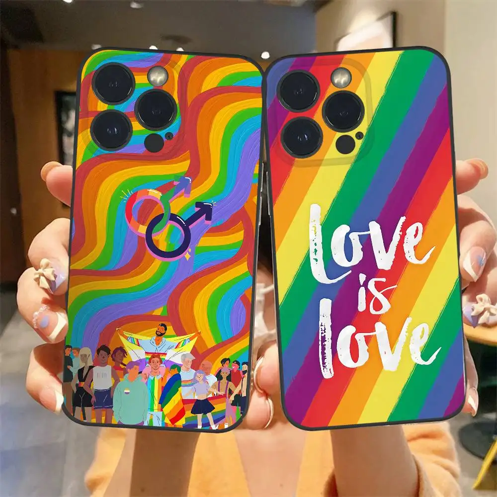 Casing HP Gay Queer Homoseksualitas untuk iPhone 16 15 14 13 Pro Max Plus Mini, Casing Lunak Buram Anti-Shock