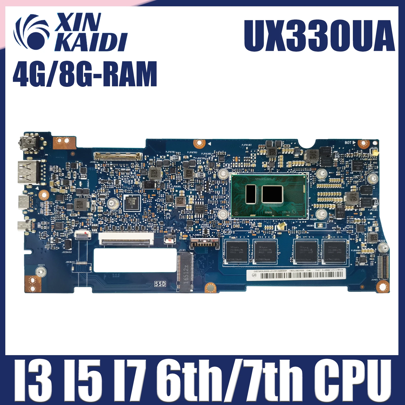 

UX330UA Notebook Mainboard For ASUS ZenBook U330UA UX330U UX330UAK U3000U Laptop Motherboard CPU I3 I5 I7 6th/7th Gen 4G/8G-RAM