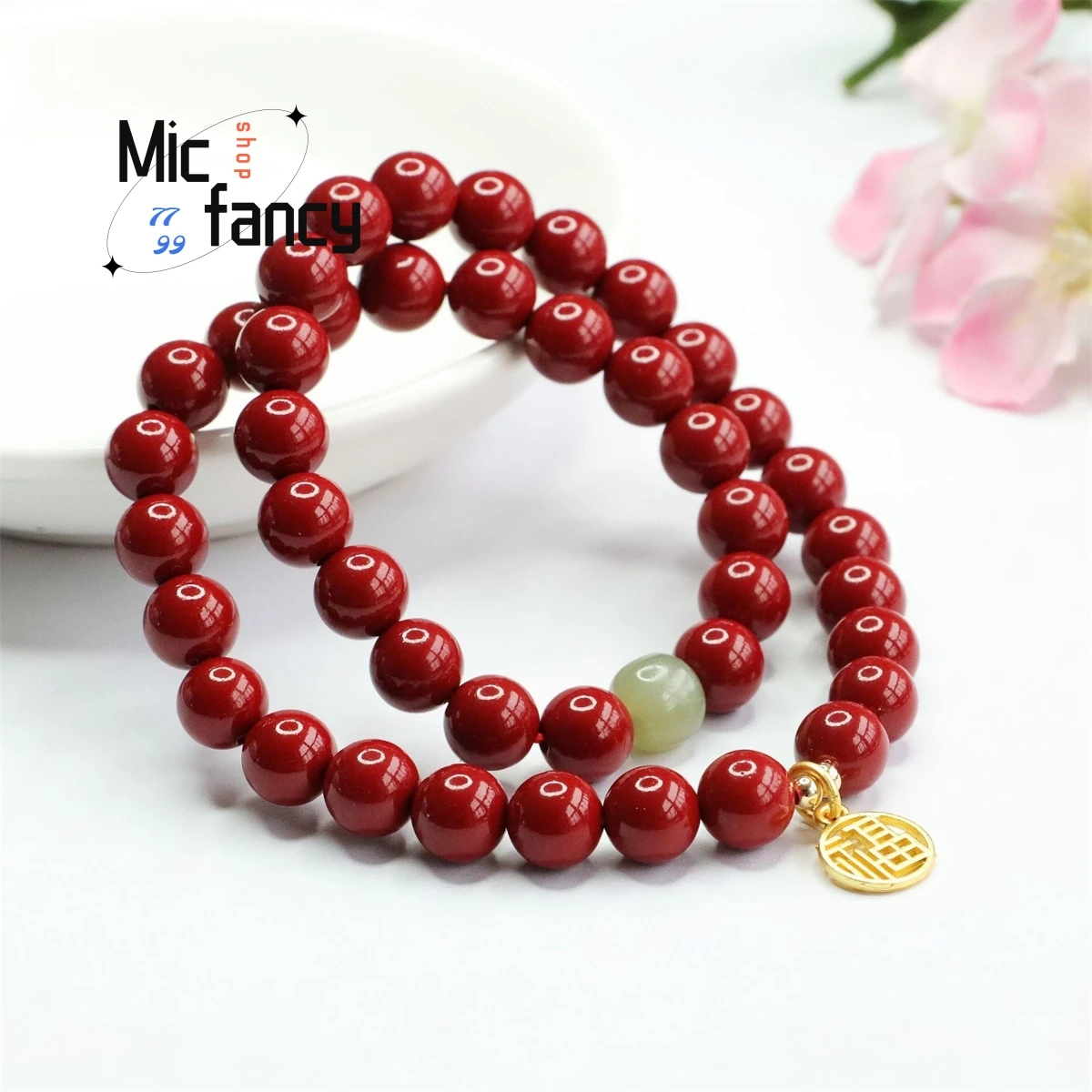 

Charms Fashion Natural Cinnabar Purple Gold Sand Bracelet Amulets Mascots Luxury Fine Jewelry Men Women Souvenir Holiday Gift