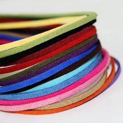 4.5M 1.5mm Flat Faux Suede Braided Cord Korean Velvet Leather Rope Handmade Thread String For DIY Jewelry