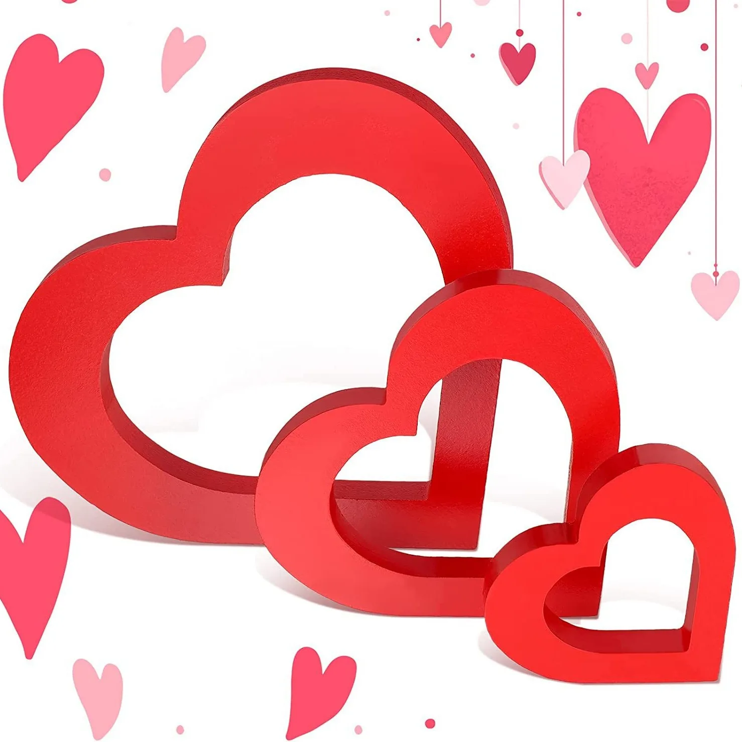 

Love Nested Ornaments Hot Selling Valentine's Day Gifts Wooden Craftsmanship LOVE Decoration Home Wedding DIY