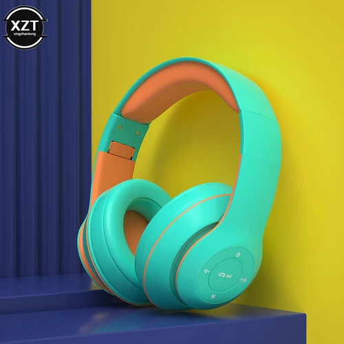 Imagen 2 del producto Auriculares inalámbricos compatibles con Bluetooth 5,0, auriculares estéreo HIFI plegables con graves, casco para niño y niña, regalo con micrófono, adaptador USB