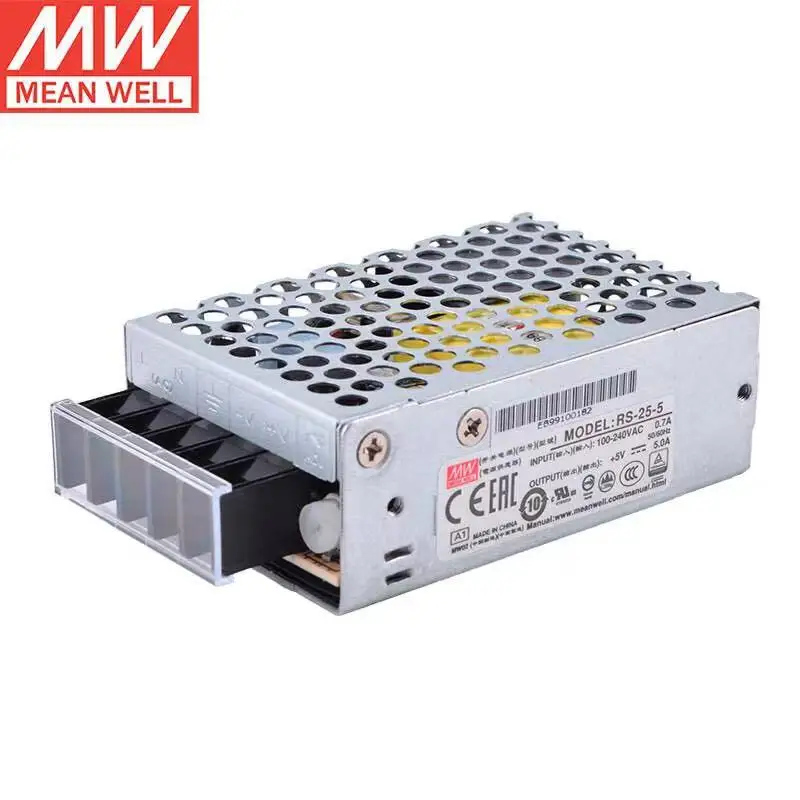 

Taiwan Mean Well RS-25-5 5V 5A Single Output Switching Power Supply AC-DC Brand New Original Authentic