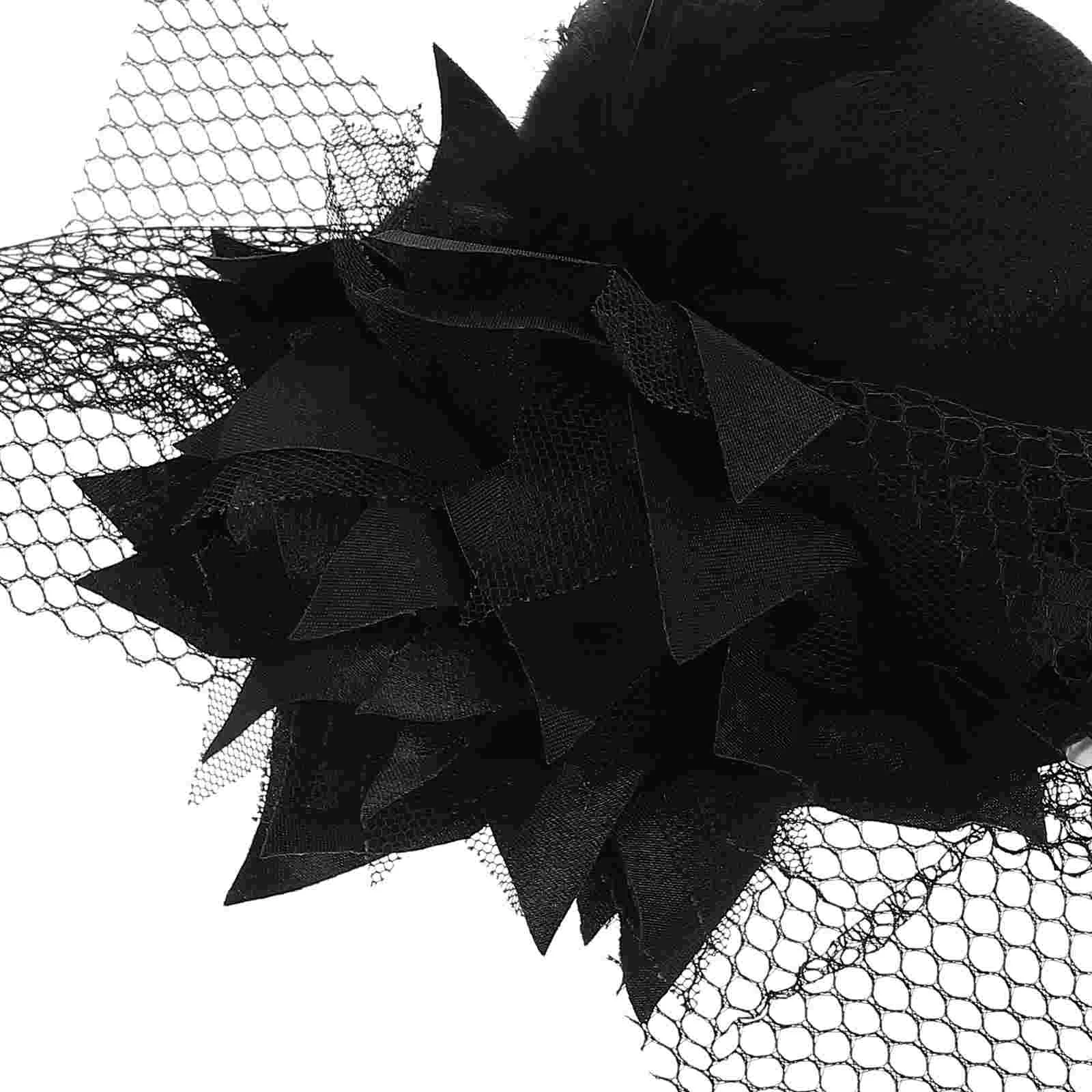 Fashion Women's Ladies Flower Decor Hair Clip  Fascinator Burlesque Punk Mini Hat - One Size (Black)