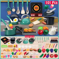 Juego de cocina colorido con juguetes para cortar frutas y verduras, utensilios de cocina, juego de simulación, juguete educativo para niños pequeños