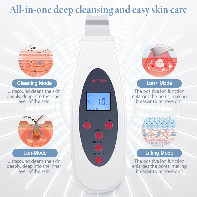 آلة التنظيف العميق للبشرة بالموجات فوق الصوتية لإزالة حب الشباب وتدليك الوجه والكيراتين ورفع الرؤوس السوداء جهاز التجميل #3