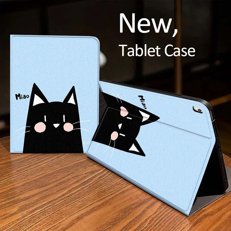 

Чехол для планшета с мультяшным котом в очках для iPad Pro mini Air 1 2 4 3 5 6 7 8gen 9gen 11 M2 M3 M4 6-го 7-го 10-го 11-го поколений 2025