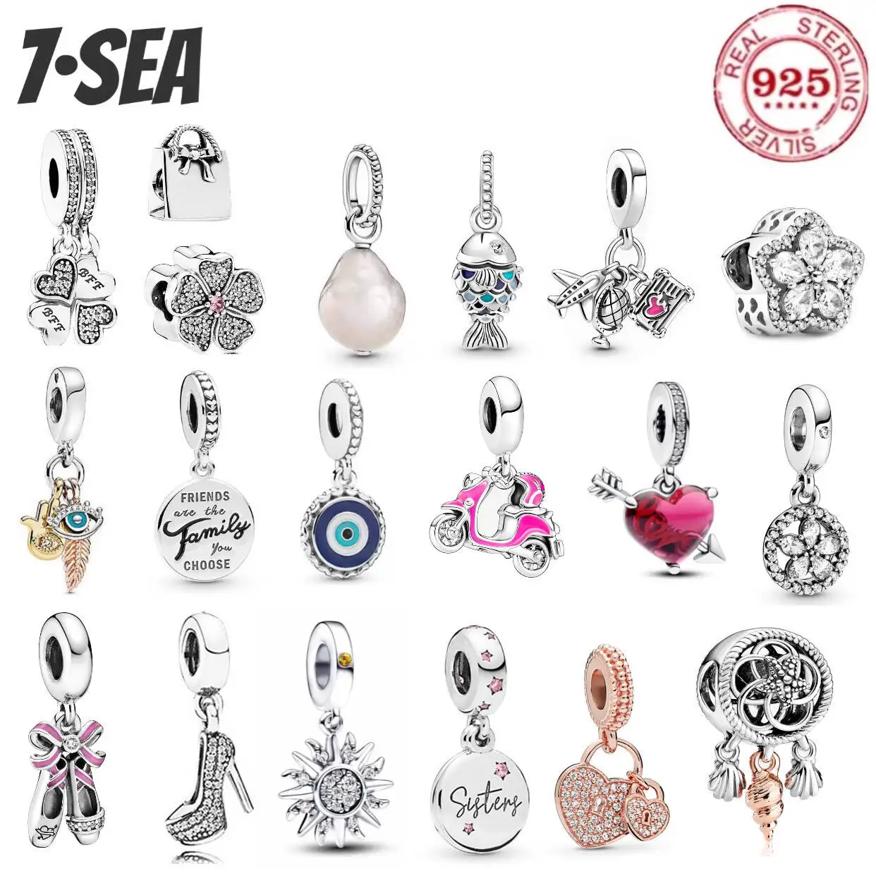 

Сверкающий кулон-солнце из циркония, 925% чистое серебро, подходит для оригинальных браслетов Travel, Flower, Fish Bead, женских браслетов, аксессуаров для самостоятельного изготовления ювелирных изделий, подарок