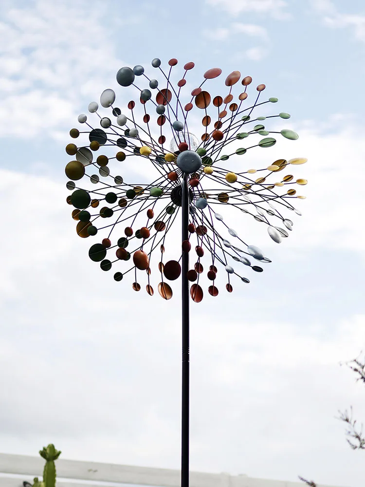 Retro Solar LED Light Outdoor Garden Pinwheel Decoration, Wind Spinner, Courtyard Terraces, Gardening Windmill,Ornaments