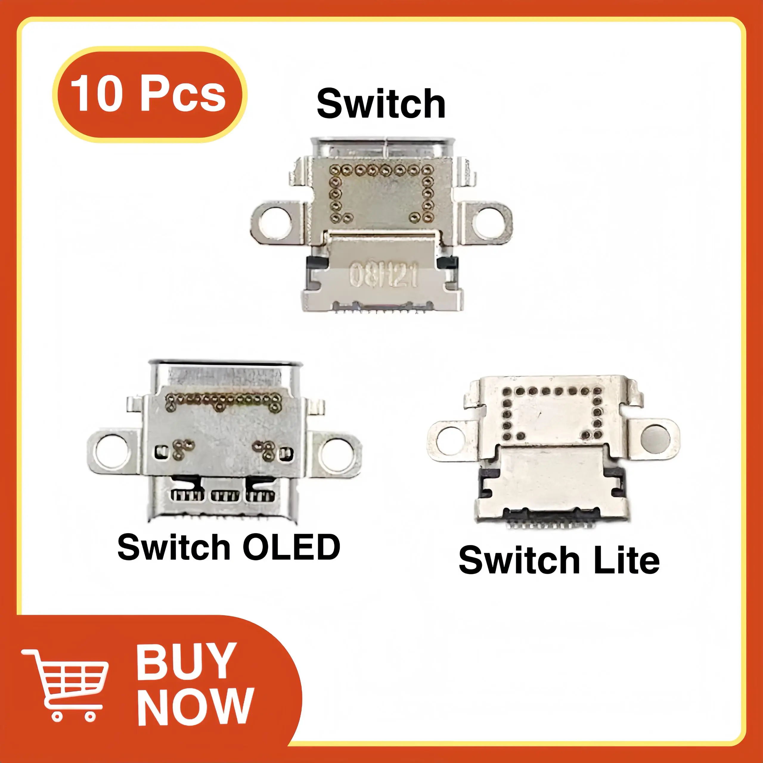 10 قطعة منفذ شحن USB أصلي لنينتندو سويتش/لايت/وحدة التحكم Oled موصل الطاقة Type-C مقبس شاحن جاك