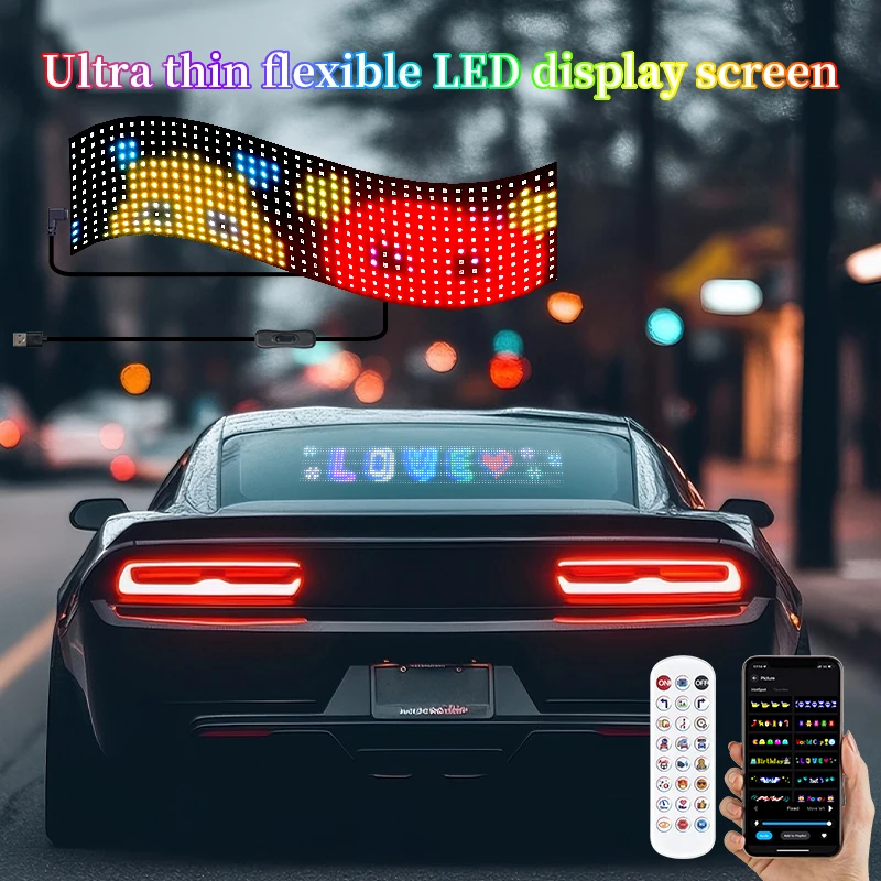 لوحة بكسل مصفوفة مضيئة LED 5 فولت USB بلوتوث App التحكم للتخصيص النص خربش التمرير الرسوم المتحركة لعلامة LED ذاتية الصنع #3