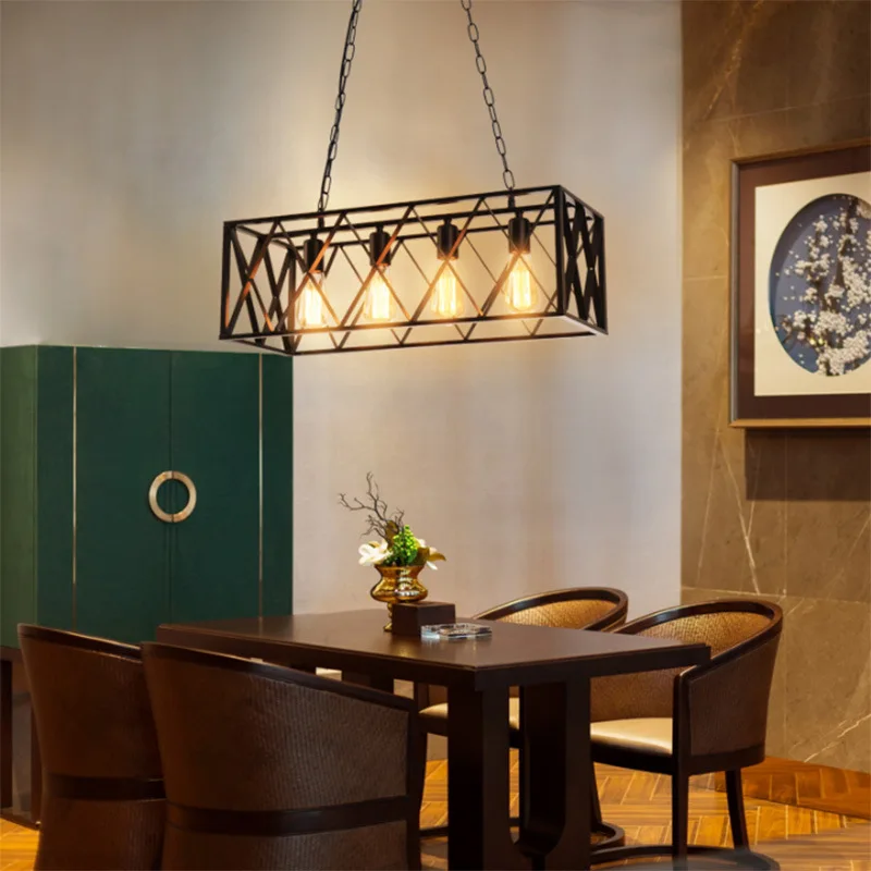 

Loft Personalized Creative Restaurant Chandelier Cafe Bar Iron Chandelier American Industrial Lighting Vintage pendant lamp