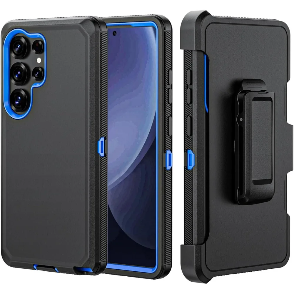 3IN1 OTT Heavy Duty Rugged Phone Case For Samsung Galaxy S26 S25 S24 S23 Plus Ultra Shockproof Armor Protection Cover with Clip