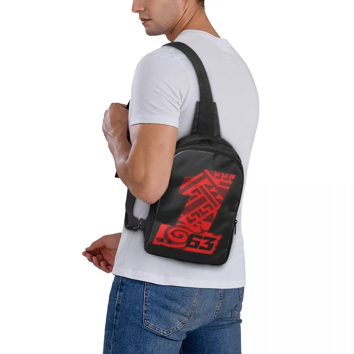 

Pecco Bagnaia 63 Chest Bag Men Sling Crossbody Backpack Chest Bag Travel Hiking Daypack Shoulder Bag