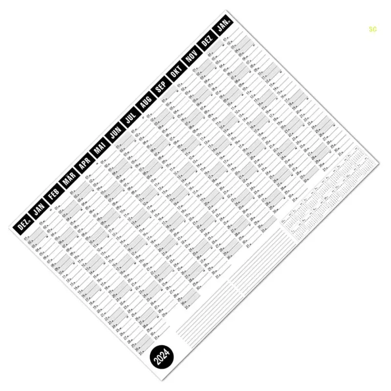 2024 مخطط تقويم الحائط السنوي 2024 مخطط تقويم الأسرة لعام كامل دروبشيب