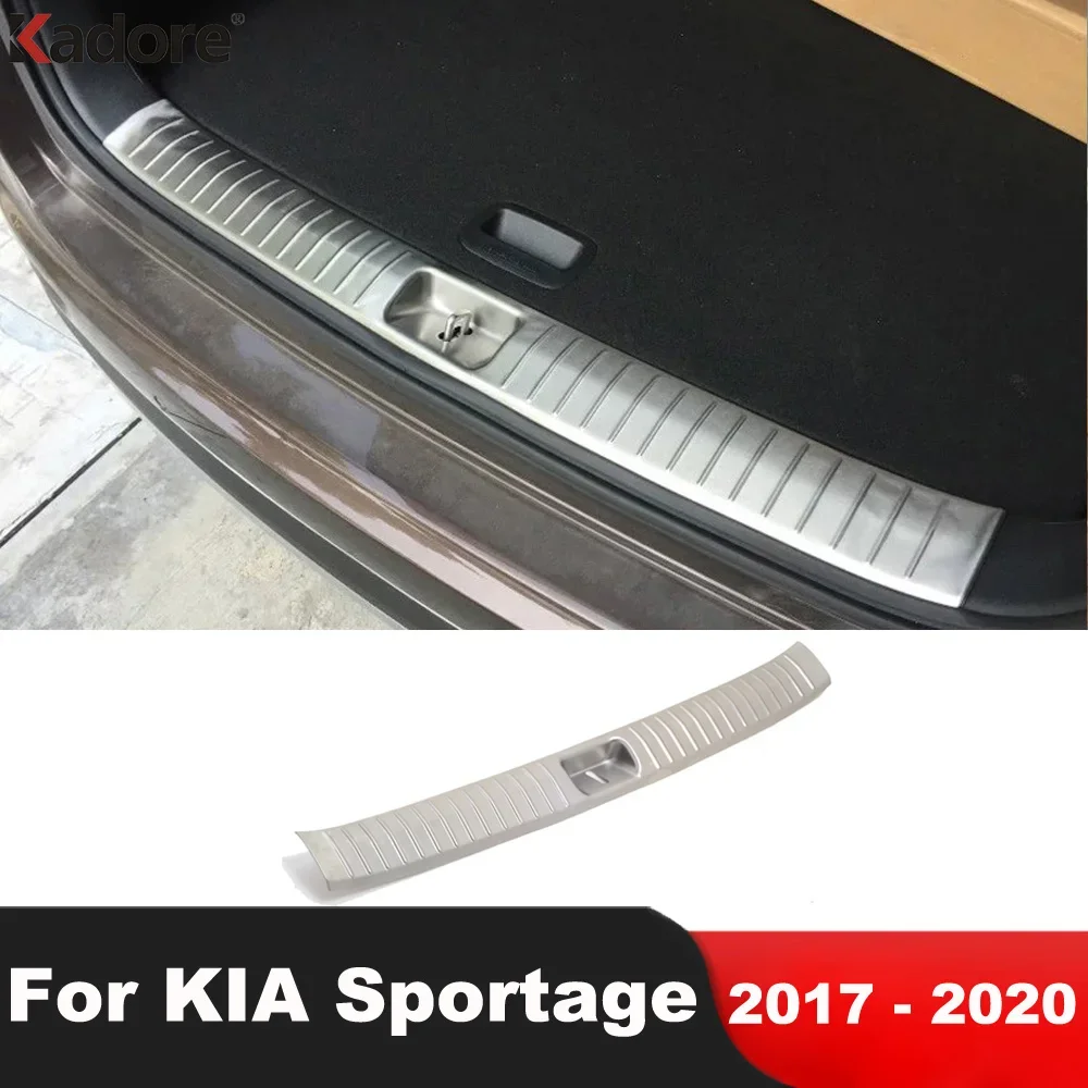 

For Kia Sportage 2017 2018 2019 2020 Steel Car Rear Trunk Bumper Cover Trim Tailgate Door Sill Plate Protector Guard Accessories