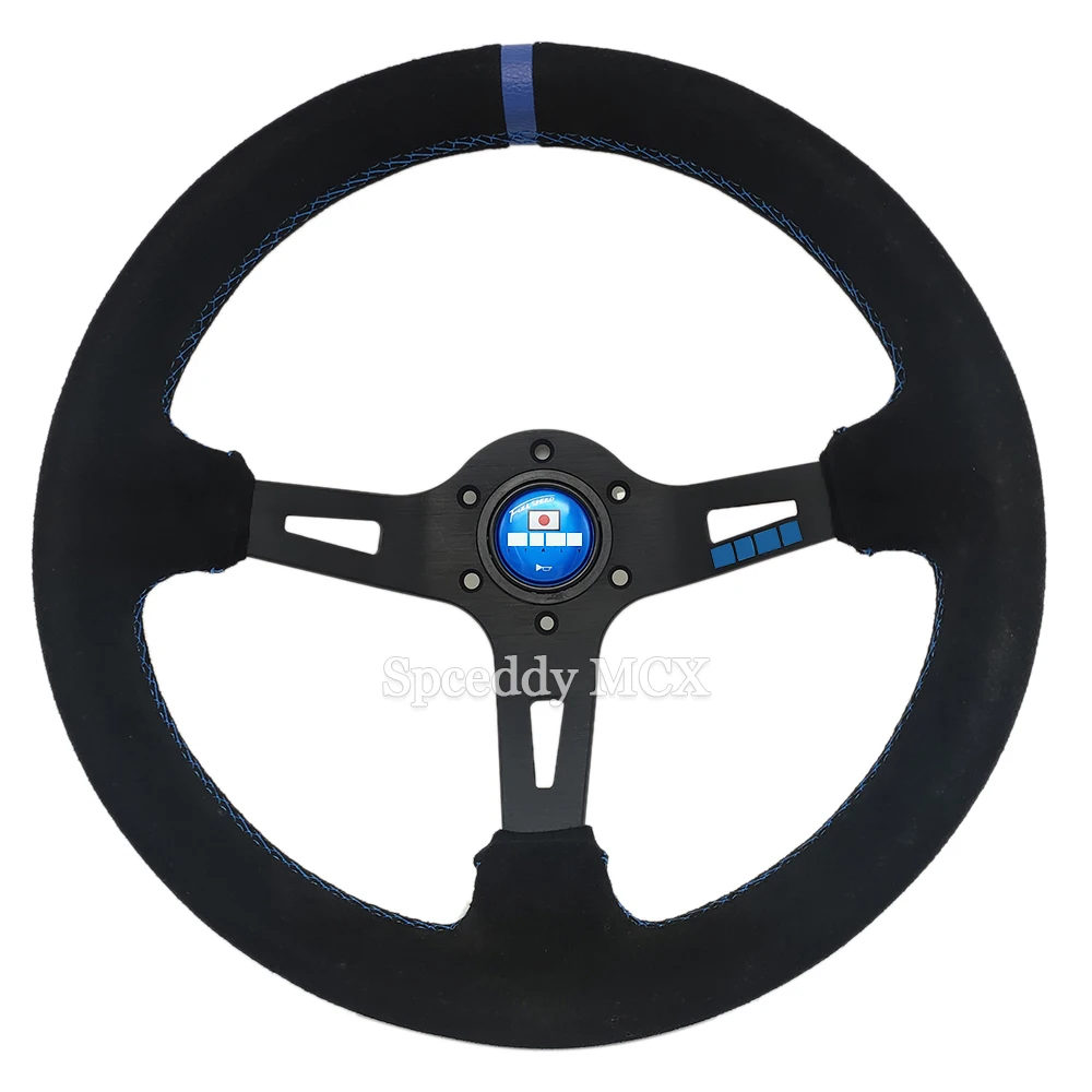 M* 13inch 330mm Japan Suede Car Sport Drift Steering Wheel  Deep Dish Racing Tuning Universal  Steering Wheel