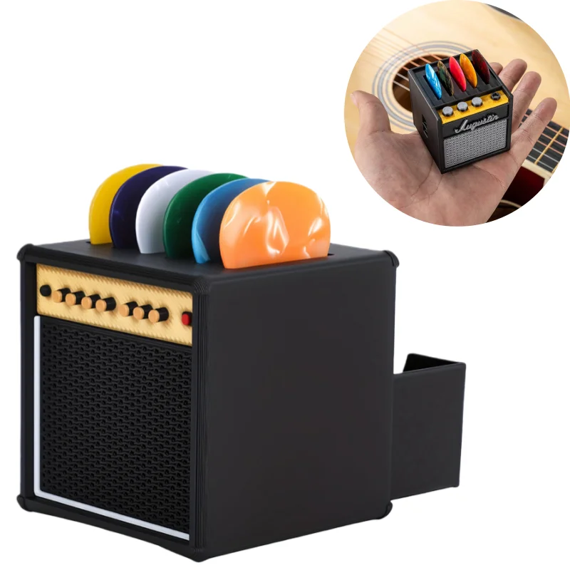 Portable Guitar Pick Storage Box 3D Printed Guitar Picks Holder With Drawer Dustproof Picks Organizer for 2.0mm Guitar Picks