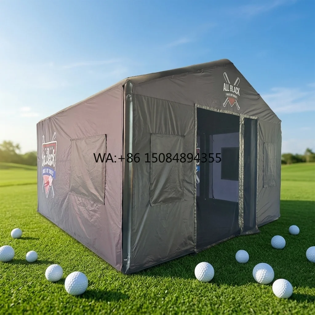 Durable PVC Inflatable Golf Simulator Tent Practicing Golf Hitting Simulator Enclosure