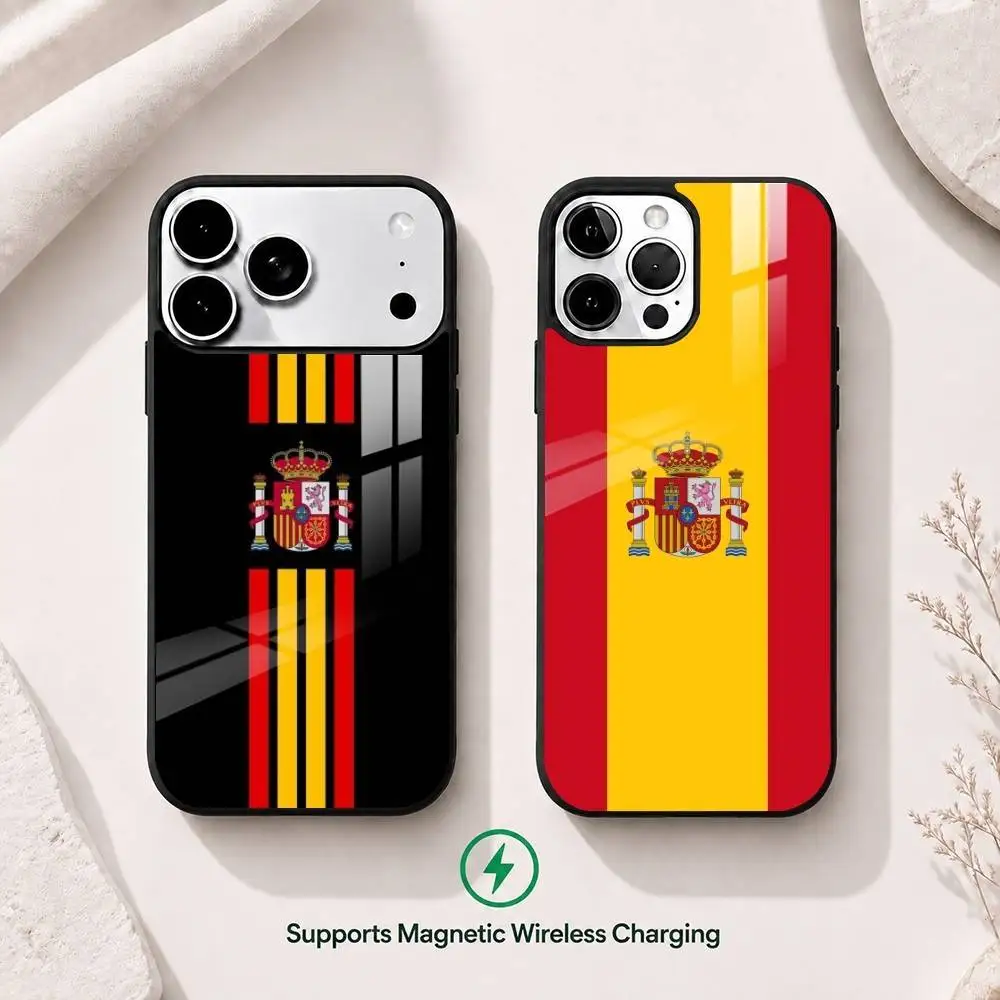 

Spain Spanish Flag Art Phone Case For iPhone17,16,15,14,13,12,11 Plus,Pro Supports Magnetic Wireless Charging