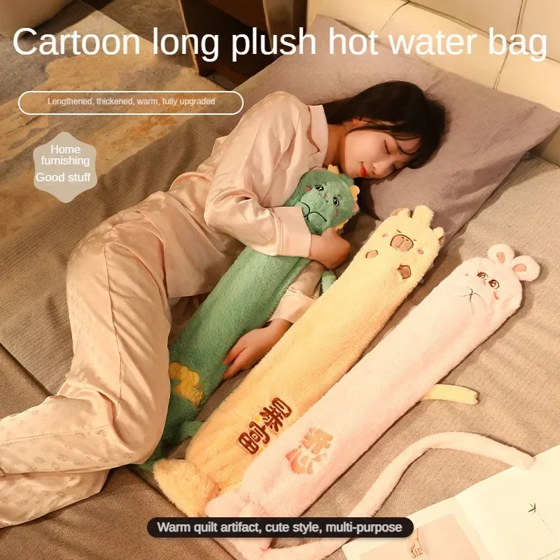 700/1500ML Cute Cartoon pencil Hot Water Bottle, Winter Warm Hand Pillow Bag, Leg Pillow for Girls, Pregnant Women Can Use