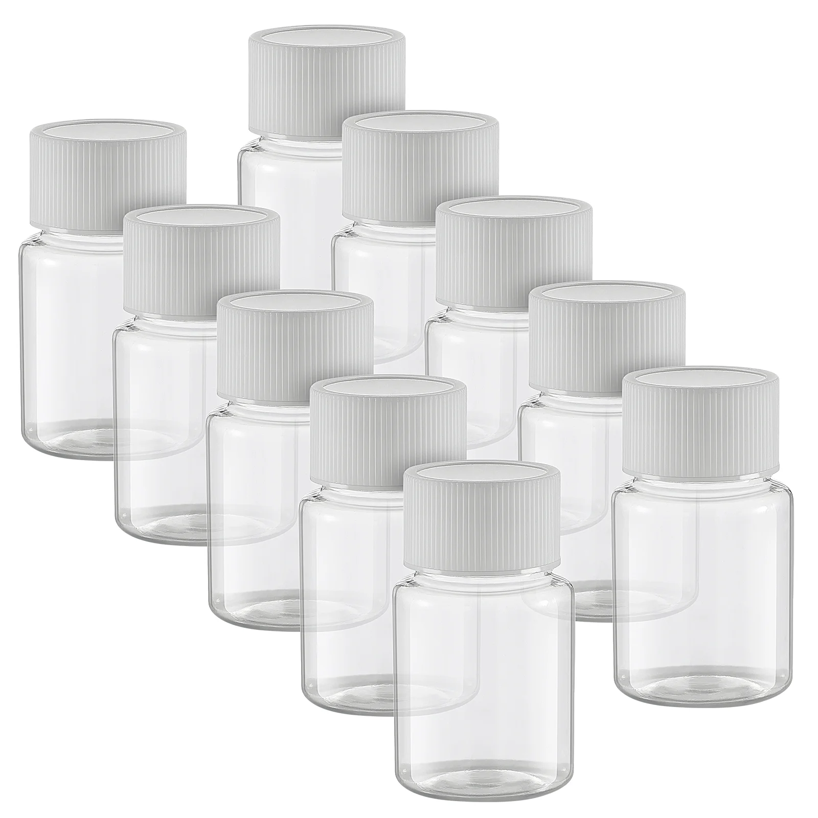 10 Pcs Small Containers with Lids Travel Bottles Pill Sample Empty Vials Portable