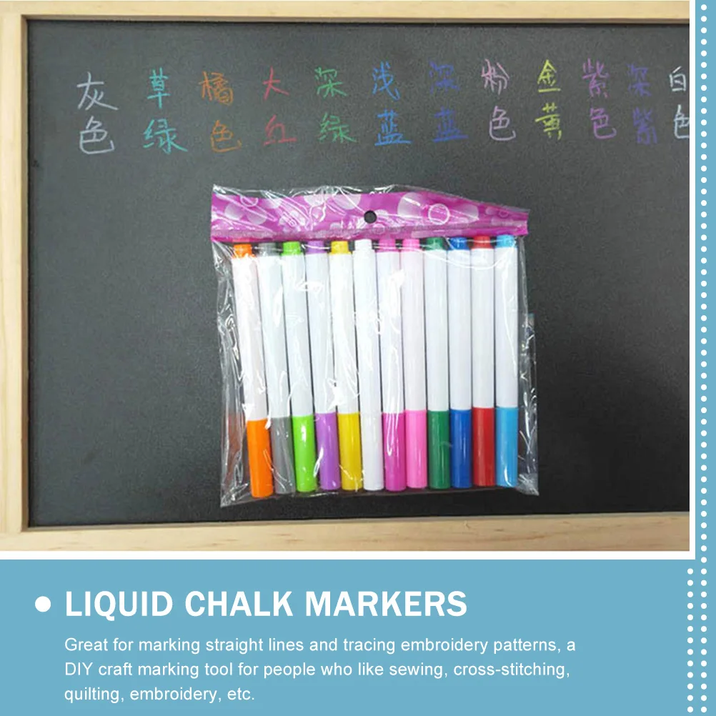 

24 Pcs Water Soluble Chalk Markers for Dry Erase Board White Pen Pens Chalkboard Portable