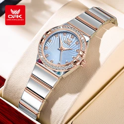 OPK 6042 Women's Quartz Watches Elegant Fashion Stainless Steel Strap Waterproof Luminous Diamond Dial Ladies Dress Wristwatches