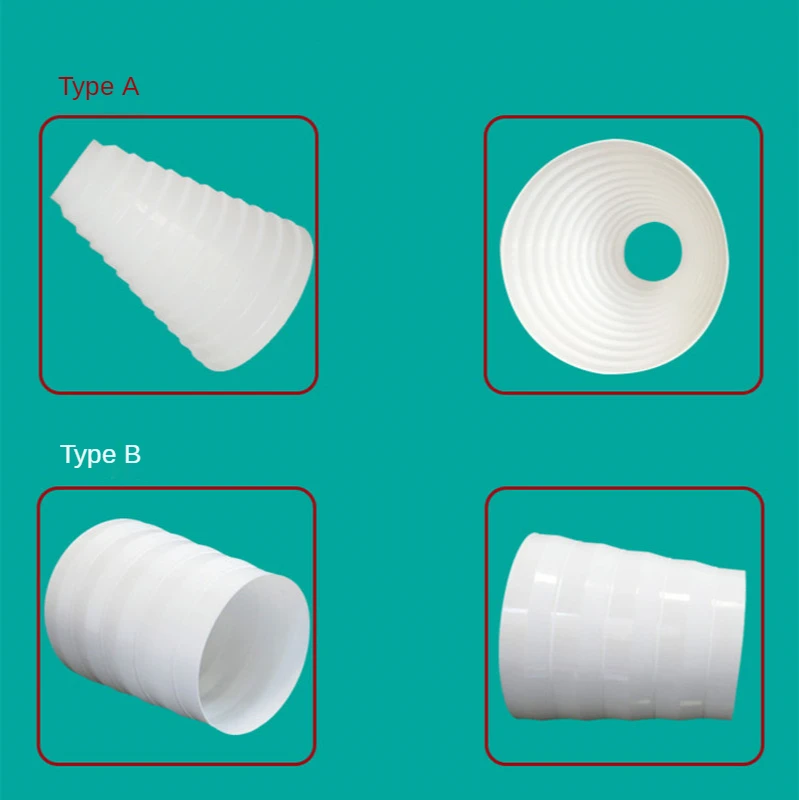 Exhaust Hose Adapter Pipe Connector Plastic Reduction Check Valve 80-200 mm Duct Reducer for Air Ventilation Systems Hardware