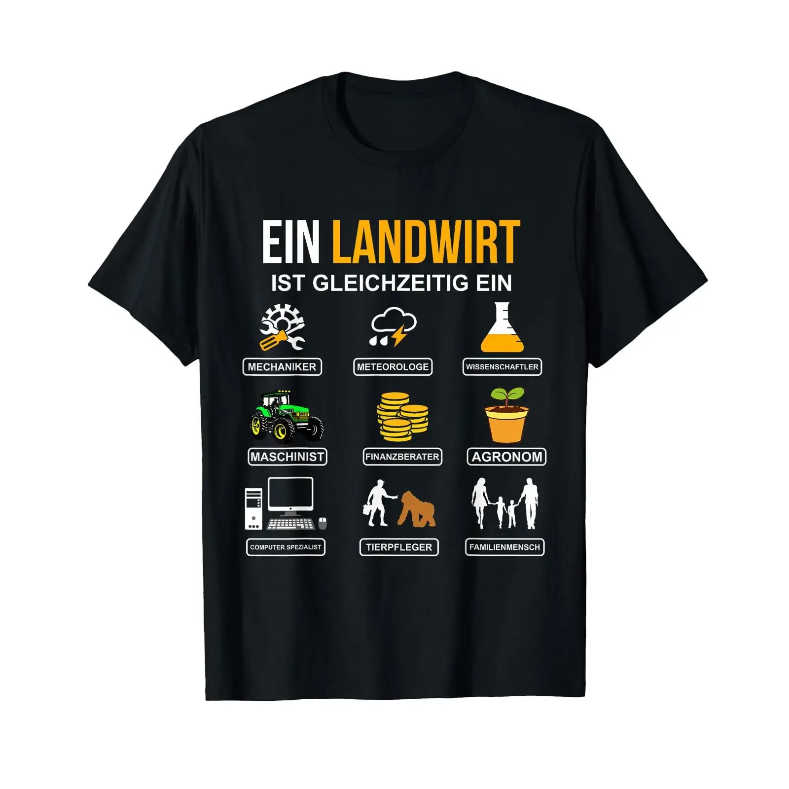 T Shirt with German Text Ein Landwirt ist Alleskönner Language vintage Washed Versatile Soft Unisex Casual Stylish