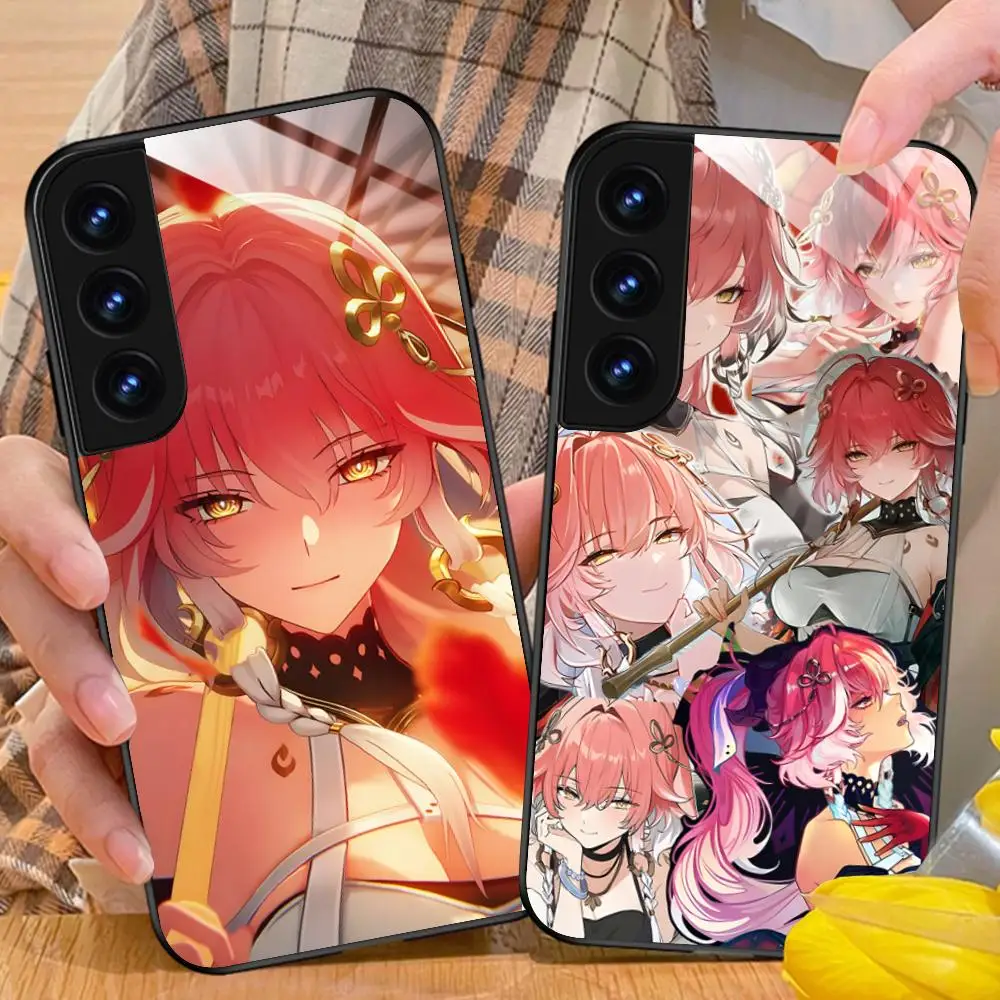 Wuthering Waves Changli Phone Case for Samsung Galaxy S25 S24 S23 S22 S21 S20 Note20 Plus FE Ultra Glass Cover Smartphone Cover