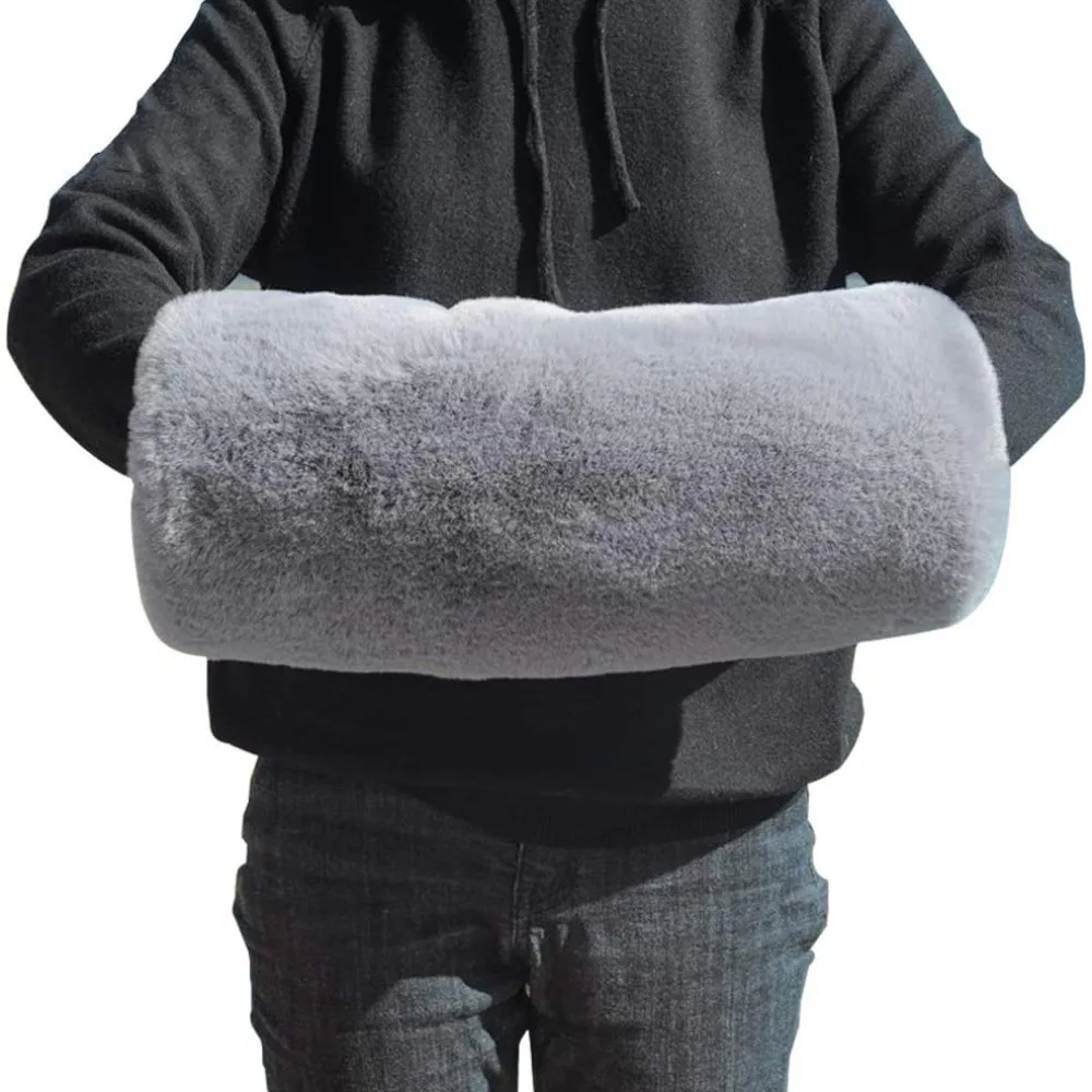 

Super Soft Faux Fur Arm Sleeves, Luxurious Warm Fleece Hand Warmer Muffs, Winter Thermal Fur Gloves for Women and Men