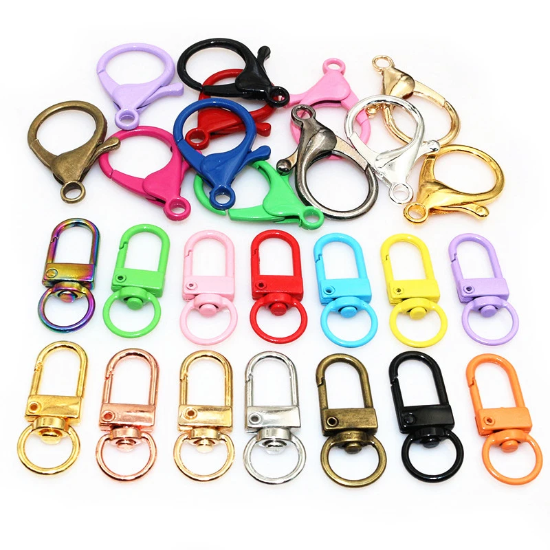 Image: 10 pcs/lot Snap Homard Fermoir Crochets Or Argent Plaqué BRICOLAGE Bijoux Faisant Des Résultats pour Porte-clés Neckalce Bracelet Fournitures