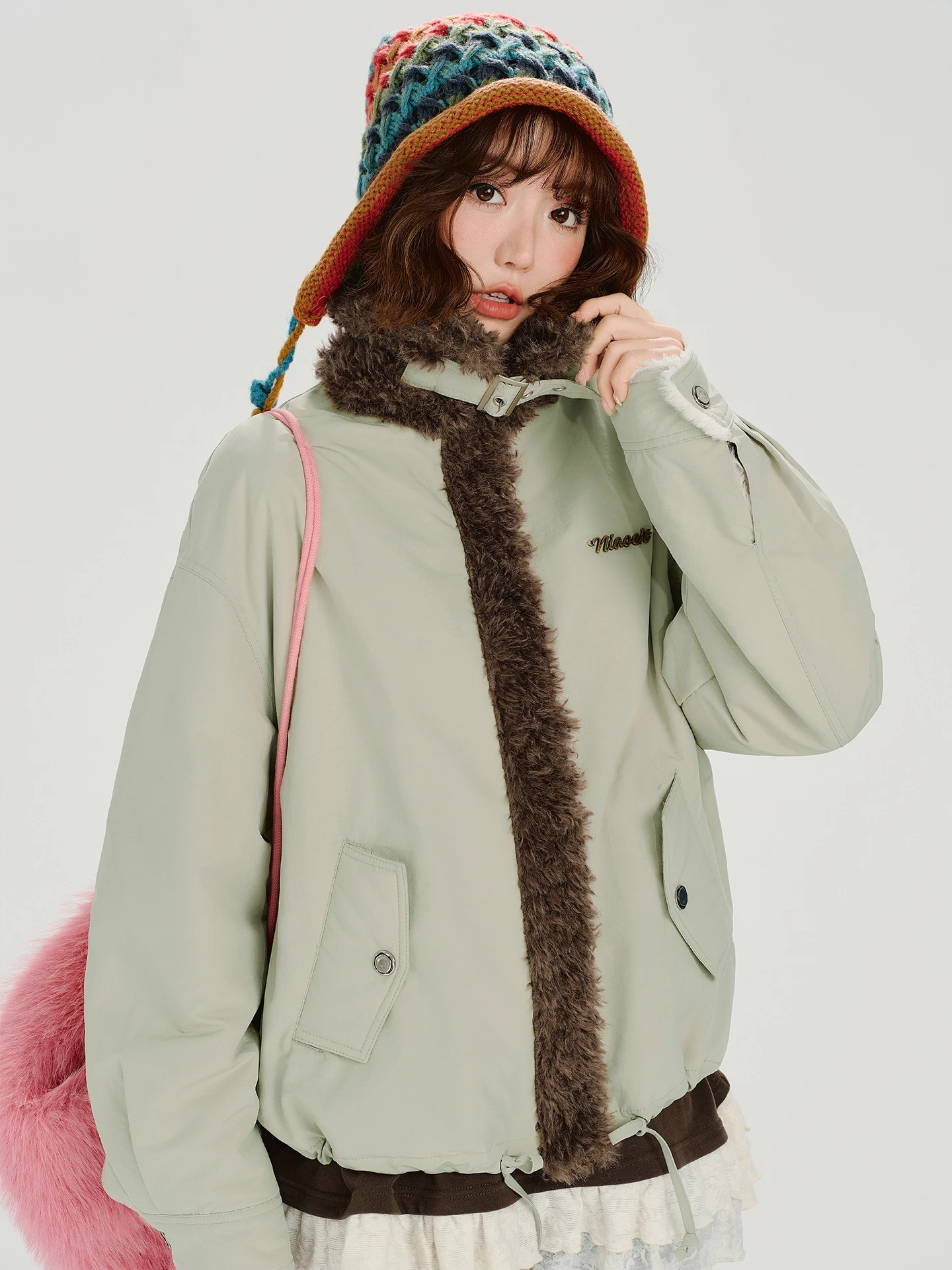 

Новая повседневная женская куртка свободного кроя на флисовой подкладке с длинными рукавами и молнией, верхняя одежда для женщин