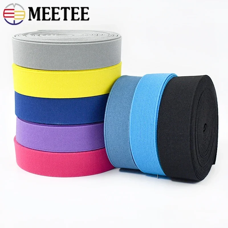 

5M 20-50mm Colorful Elastic Bands for Sewing Pants Clothes Waistband Rubber Band Stretch Webbing Tapes DIY Sew Accessories