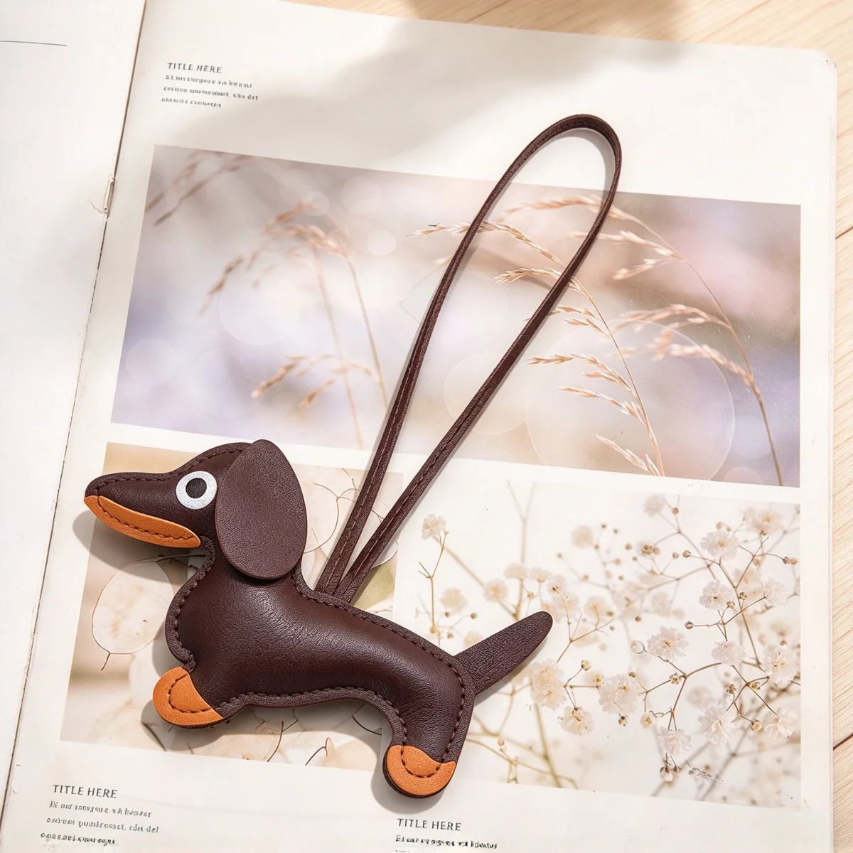 Dackel-Schlüsselanhänger aus PU-Leder, Welpen-Anhänger, Taschen-Charm für Damen, Rucksack, Handtasche, Autoschlüsselring, süßes koreanisches Valentinstagsgeschenk – Detail 17