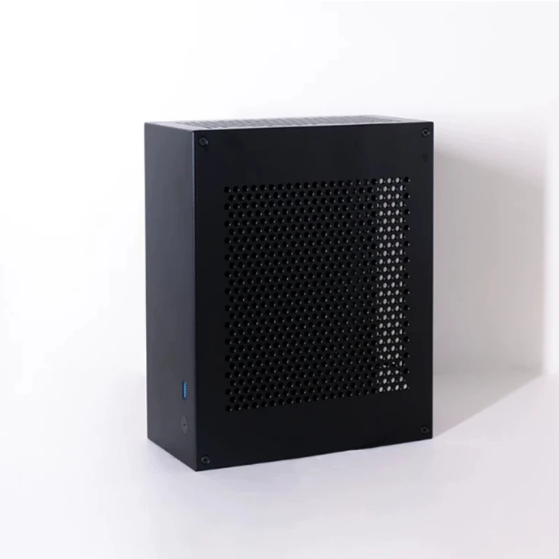 Mini ITX Chassis Semi High Knife Card Compact Aluminum Alloy 1U Small Power Supply Support Low Profile Graphics Card for Home