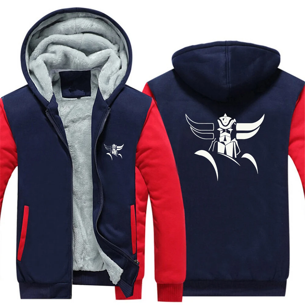 Mazinger Z 2026 Winter New model Warm Thicken Coats Lambswool Men Jackets Casual Sports Fleece Coat Hooded