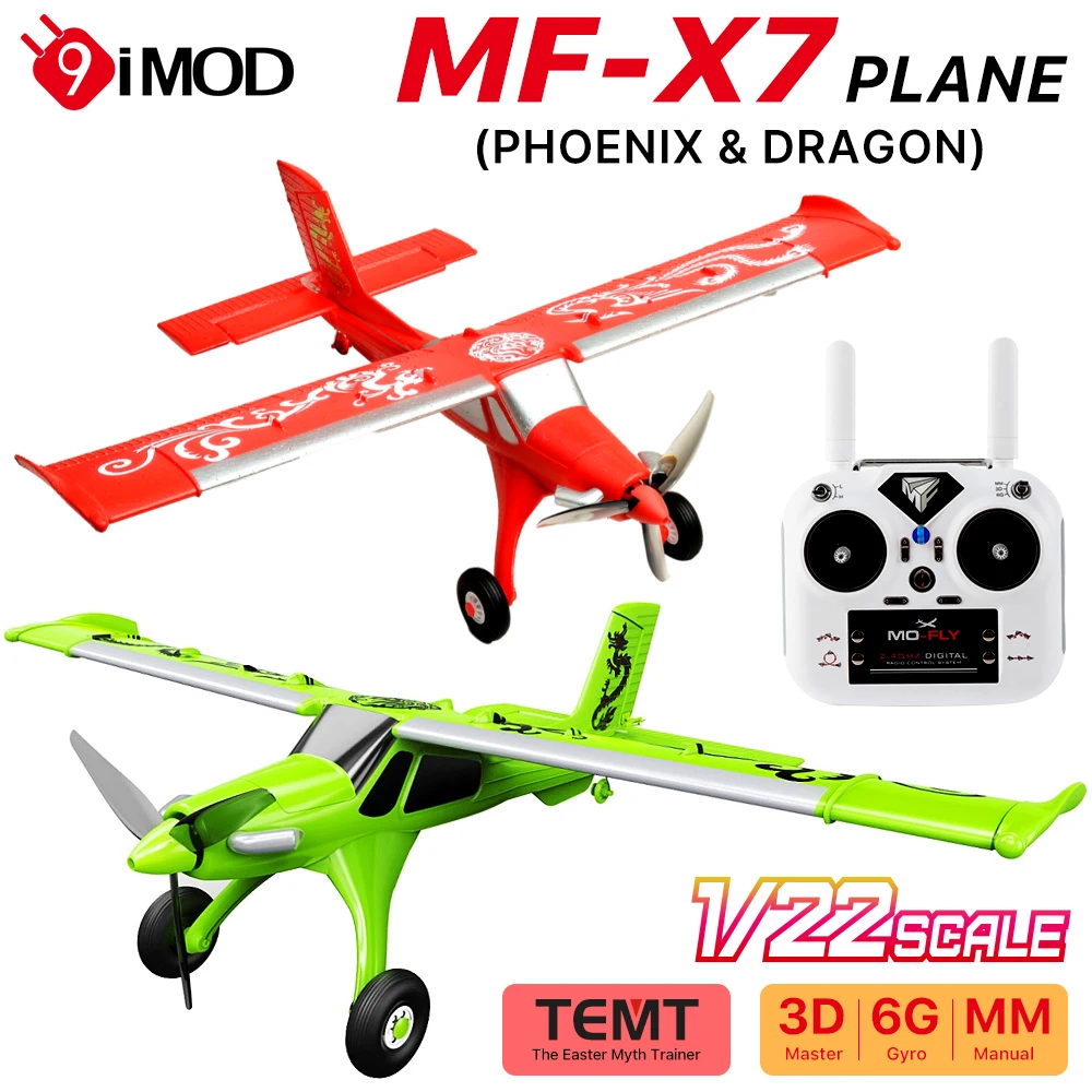 2026 9IMOD RC Fixed Wing Plane 1/22 Scale MF-X7 Phoenix & Draco 3 Flight Modes EPP Material Brushless 18min Flight RTF Aircraft