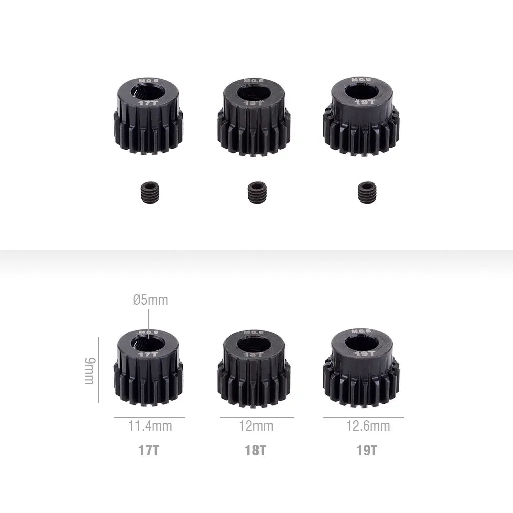 M0.6 17T 18T 19T 20T 21T 22T 23T 24T 25T 26T 27T 28T 5mm SHAFT โลหะ Pinion เหล็กมอเตอร์เกียร์สําหรับ 1/10 RC รถอะไหล่ของเล่น